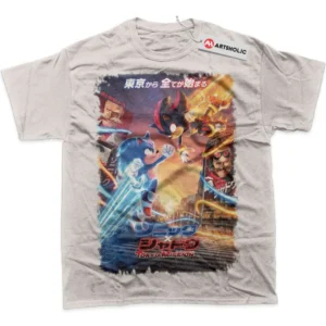 Shadow vs Sonic the Hedgehog T-Shirt, Animated True Fan Shirt SHIN1712092217 - Light Blue