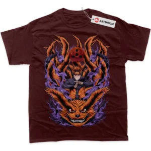 Kurama vs Naruto Uzumaki T-Shirt, Anime True Fan Shirt SHIN1712092228 - Wine Red