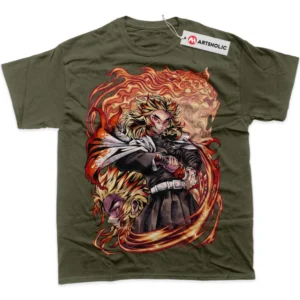 Kyojuro Rengoku T-Shirt, Demon Slayer True Fan Shirt SHIN1712092240 - Army Green