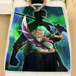 Roronoa Zoro Blanket Fleece Galaxy One Piece Anime Room