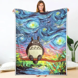 Totoro Fleece Blanket Starry Night Collection