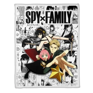 Anya - Yor - Loid Fleece Blanket Custom Manga Style Gifts For Fans