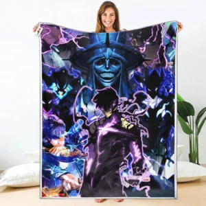 Sung Jin-Woo and Statue of God Fleece Blanket Collection