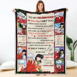 Inuyasha & Kagome Fleece Blanket Valentine To My Love Collection