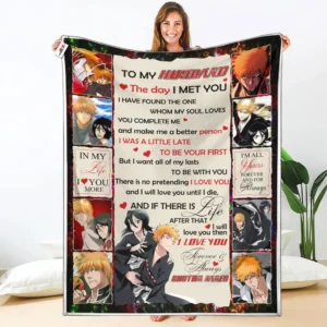 Ichigo & Rukia Fleece Blanket Valentine To My Love Collection