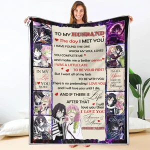 Mitsuri Kanroji - Obanai Iguro Fleece Blanket Valentine To My Love Collection