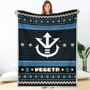 Vegeta Saiyan Royal Family Symbol Fleece Blanket Custom Dragon Ball Symbol Anime