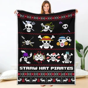 Straw Hat Pirates Fleece Blanket Custom One Piece Anime
