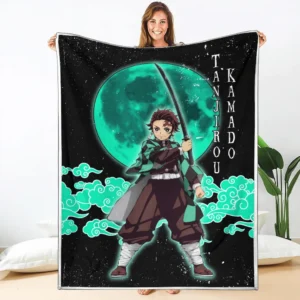 Tanjirou Kamado Blanket Custom Moon Style Demon Slayer Anime