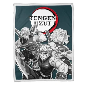 Tengen Uzui Fleece Blanket Custom Demon Slayer Anime Uniform Costume Mix Manga Style