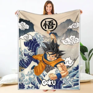 Goku Fleece Blanket Kanagawa Collection