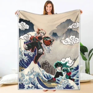 Deku and Bakugo Fleece Blanket Rivalries Kanagawa Collection