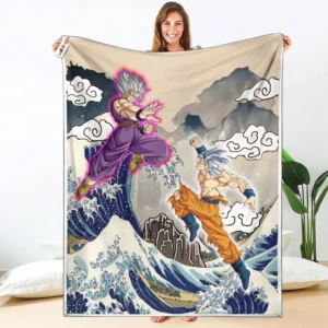 Gohan Beast - Goku Ultra Instinct Fleece Blanket Rivalries Kanagawa Collection