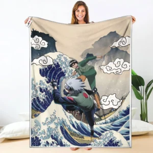 Kakashi and Guy Fleece Blanket Rivalries Kanagawa Collection
