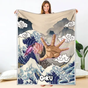 Goku Black Rose Fleece Blanket Kanagawa Collection