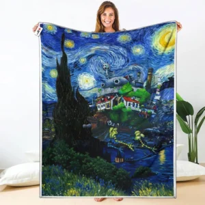 Howl's Castle Fleece Blanket Starry Night Collection