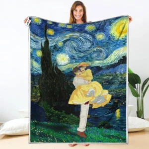 Jiro and Naoko Fleece Blanket Starry Night Collection