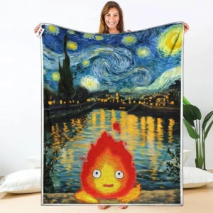 Calcifer Fleece Blanket Starry Night Collection