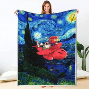 Porco Rosso Fleece Blanket Starry Night Collection