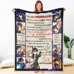 Kirito & Asuna Fleece Blanket Valentine To My Love Collection