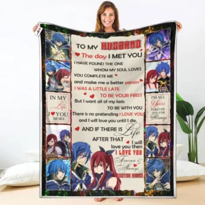 Erza & Jellal Fleece Blanket Valentine To My Love Collection