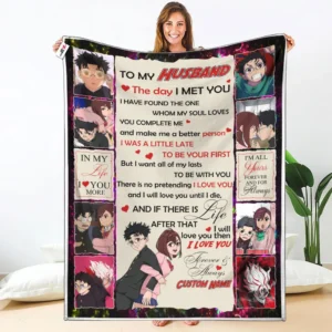 Momo & Okarun Fleece Blanket Valentine To My Love Collection
