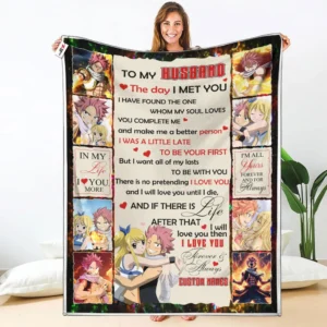 Natsu & Lucy Fleece Blanket Valentine To My Love Collection