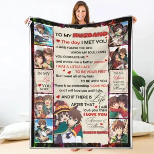 Megumin & Kazuma Fleece Blanket Valentine To My Love Collection