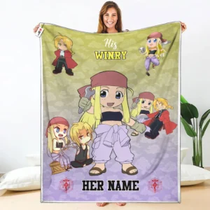 His Winry Rockbell Fleece Blanket Valentine Her and His Collection