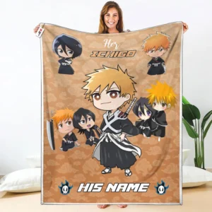 Her Ichigo Kurosaki Fleece Blanket Valentine Her and His Collection