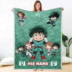 Her Izuku Midoriya Fleece Blanket Valentine Her and His Collection