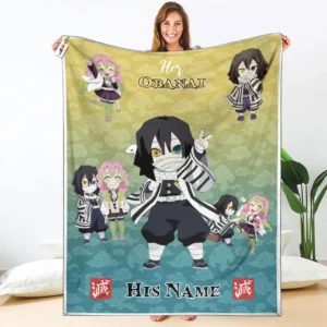 Her Obanai Iguro Fleece Blanket Valentine Her and His Collection