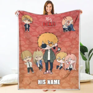 Her Denji Fleece Blanket Valentine Her and His Collection