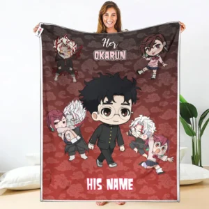 Her Okarun Fleece Blanket Valentine Her and His Collection