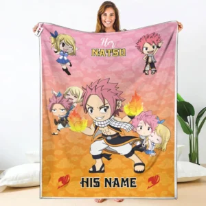 Her Natsu Dragneel Fleece Blanket Valentine Her and His Collection
