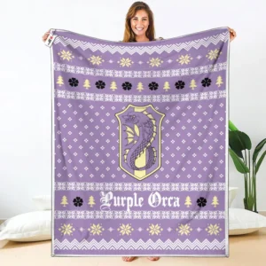 Purple Orca Fleece Blanket Custom Black Clover Anime