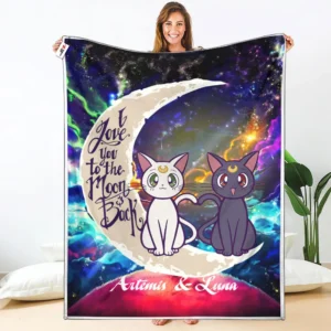 Luna - Artemis Fleece Blanket Custom Valentine Anime