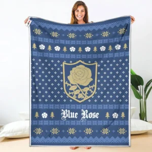 Blue Rose Fleece Blanket Custom Black Clover Anime