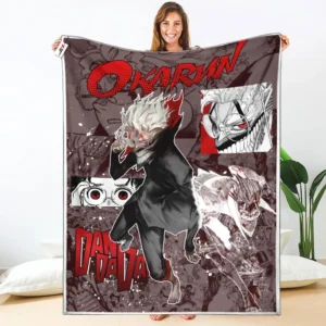 Okarun Turbo Granny Form Fleece Blanket Custom Valentine Dandadan Anime