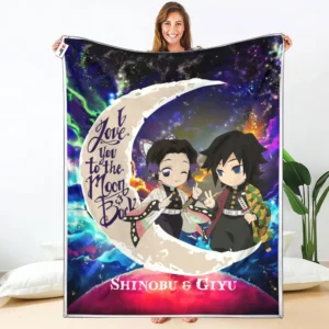 Shinobu & Giyu Fleece Blanket Custom Valentine Anime