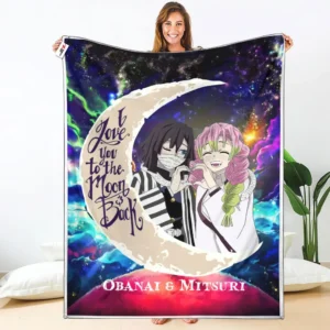 Mitsuri Kanroji - Obanai Iguro Fleece Blanket Custom Valentine Anime