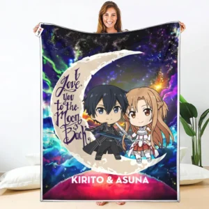 Kirito - Asuna Fleece Blanket Custom Valentine Anime