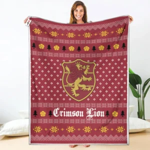 Crimson Lion Fleece Blanket Custom Anime