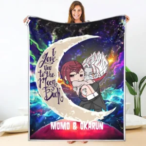 Momo Ayase & Okarun Fleece Blanket Custom Valentine Anime