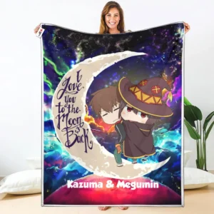 Megumin - Kazuma Satou Fleece Blanket Custom Valentine Anime