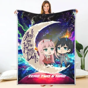 Zero Two - Hiro Fleece Blanket Custom Valentine Anime