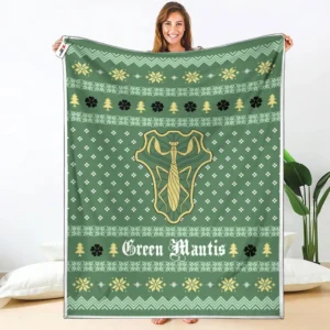 Green Mantis Fleece Blanket Custom Black Clover Anime
