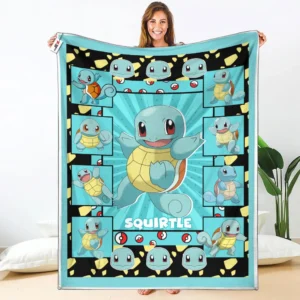 Squirtle Fleece Blanket Custom Pokemon Anime