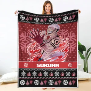 Sukuna Ryoumen Fleece Blanket Custom Jujutsu Kaisen Anime