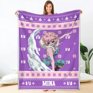 Mina Ashido Fleece Blanket Custom My Hero Academia Anime